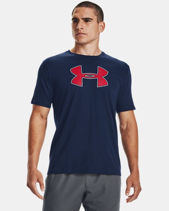 Men's UA Big Logo Short Sleeve T-Shirt, Blue, pdpMainDesktop image number 0